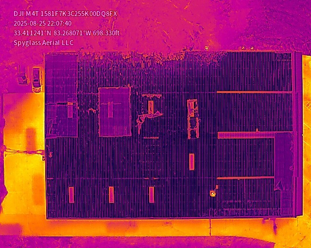 Whole-roof thermal scan from a completed commercial inspection